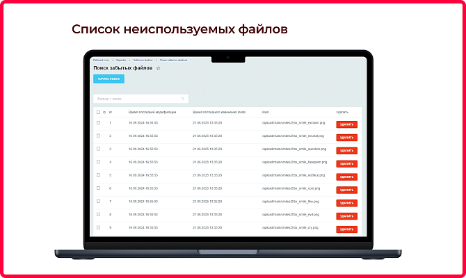 Удаление забытых файлов